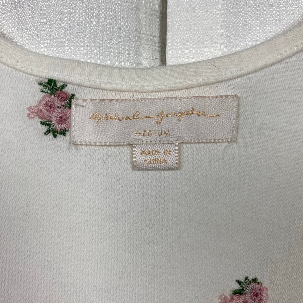 Spiritual Gangster White&Pink Embroidered Floral Perfect Lounge Romper Sz.M - Picture 6 of 13